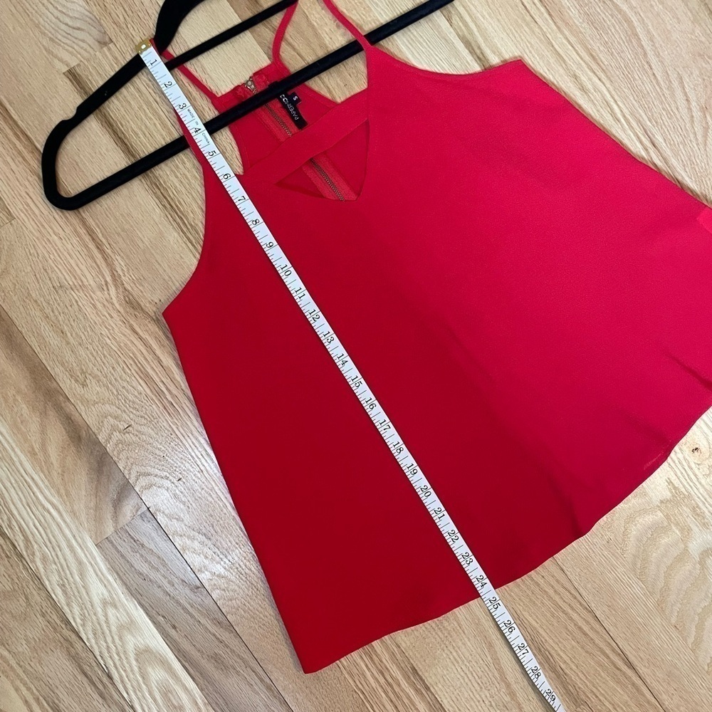 Papermoon Racerback Zip Back Red Tank Size Small - Picture 6 of 8
